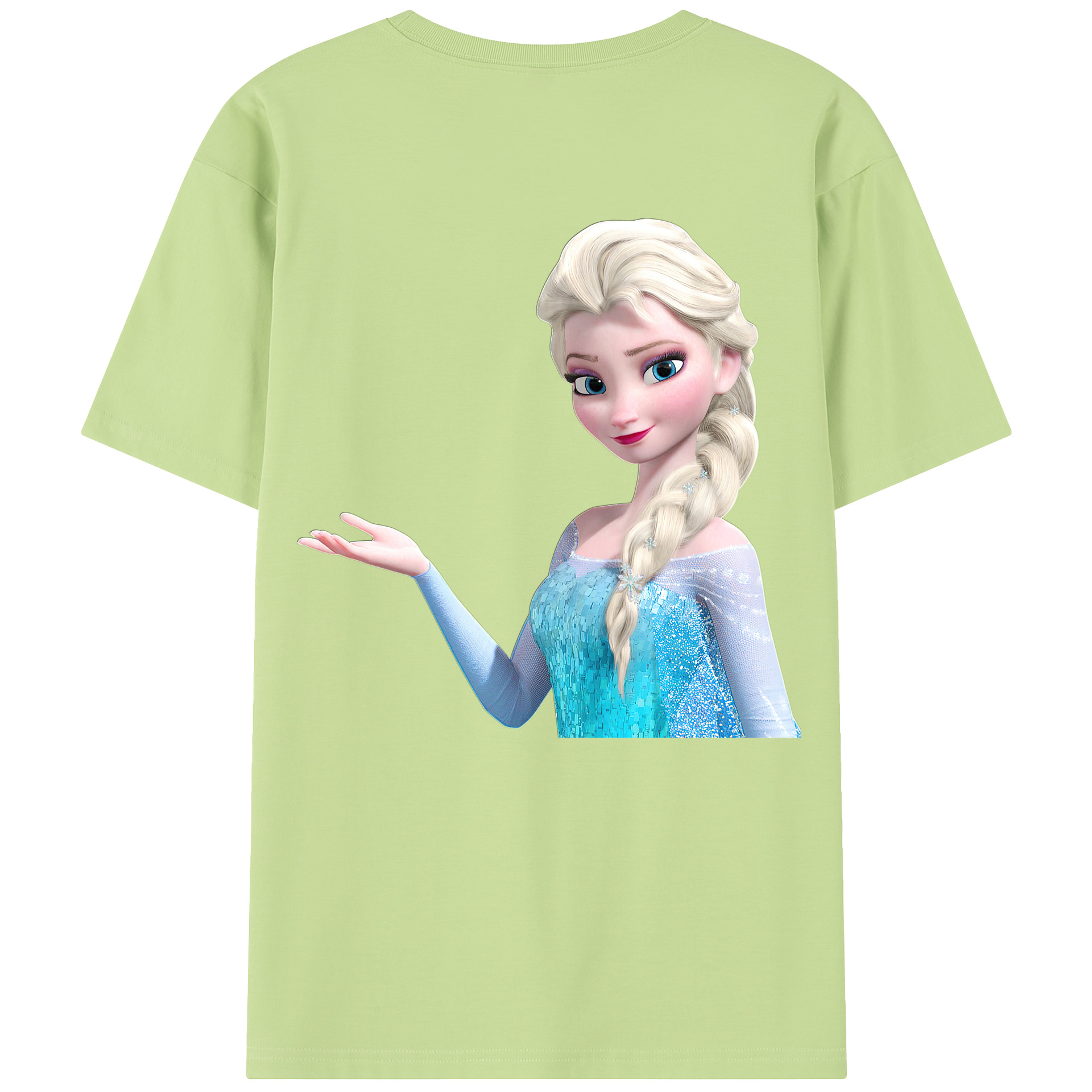 （画像用） アナと雪の女王 アンナ エルサ Frozen Anna Elsa 綿100％半袖Tシャツ（背面プリント）